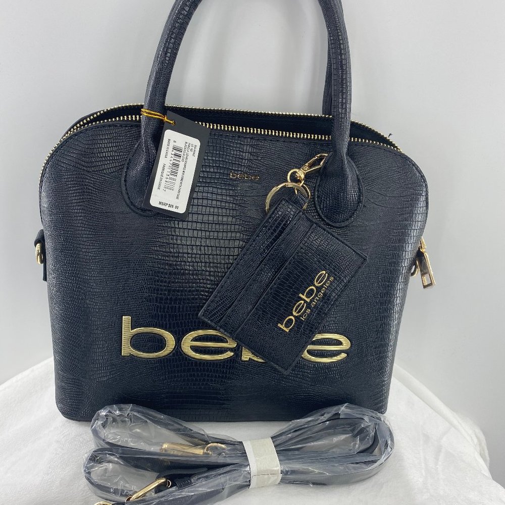 Bebe Fabiola Lizard Stamped Mini Dome Satchel